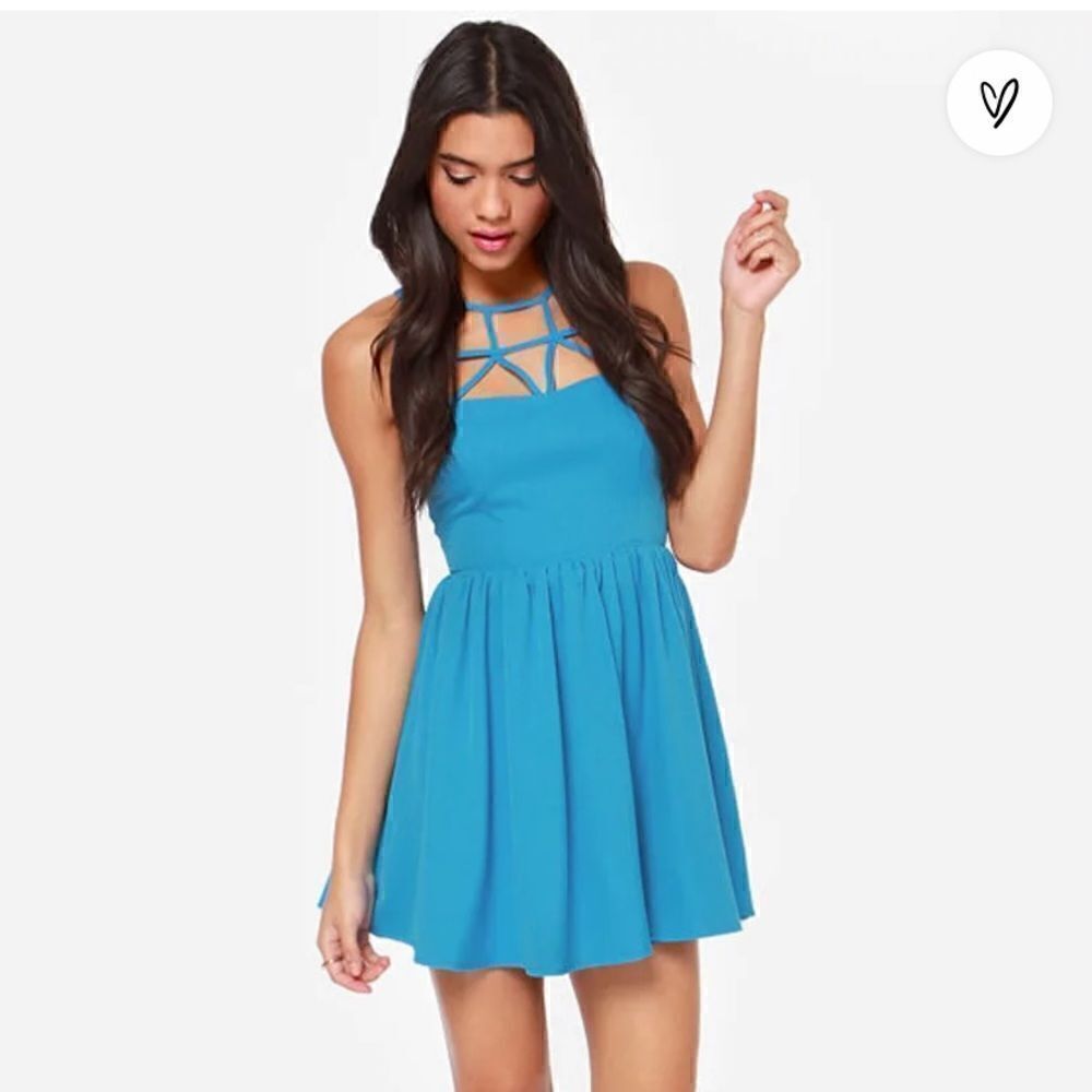 Lulu's Blue Can't Cage Me Dress Size Small